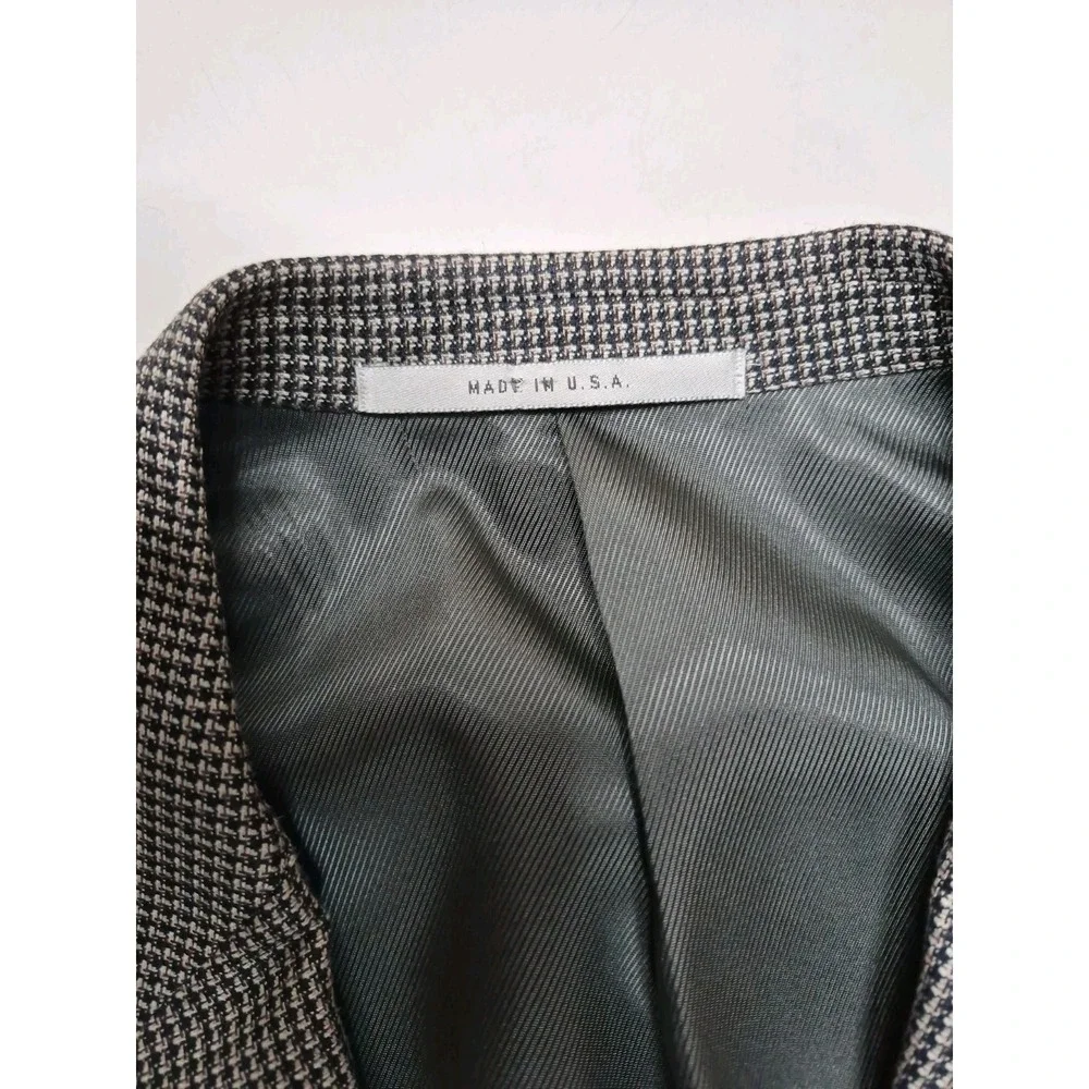 Hickey Freeman Mens 44R Wool Silk Sport Coat Navy Multi Geometric USA Q481